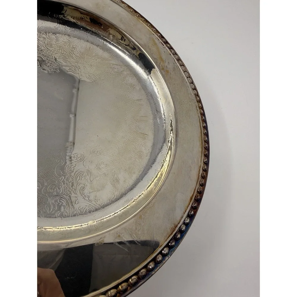 Vintage Wm. Rogers IS Silverplate Serving Tray 10